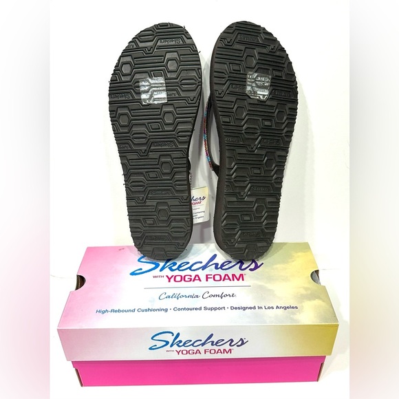 Skechers Women's Meditation Tribe Vibez Chocolate Flip Flop Sandals Size 8 - Picture 10 of 11